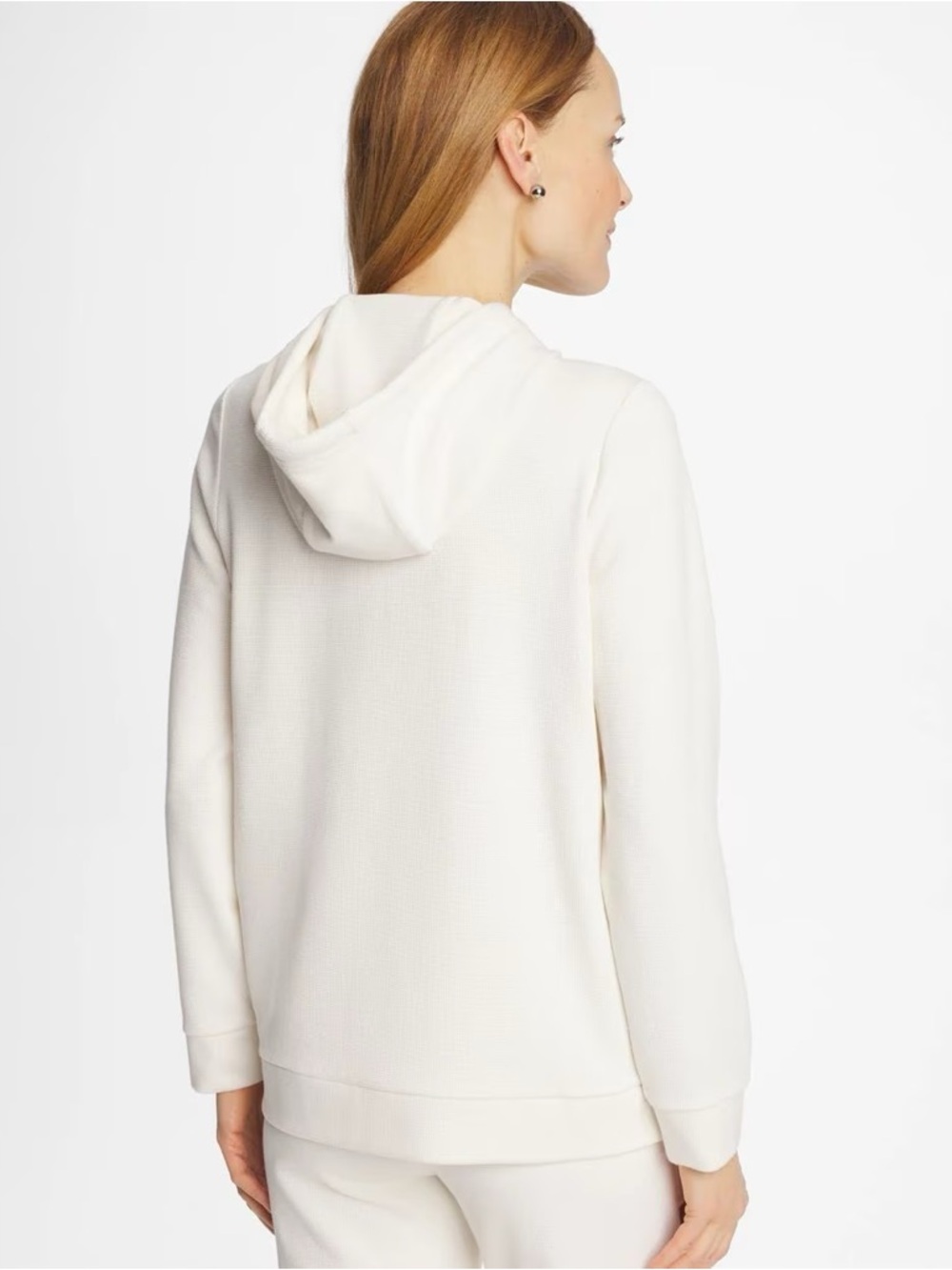 CHICOS Zenergy Soft Waffle Hooded Pullover Sweatshirt | Size Small NWT - Picture 2 of 7